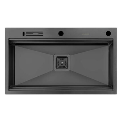 BACHA DE COCINA ACERO AISI304 HAUSAR<br>HM-8550 BLACK-NANO